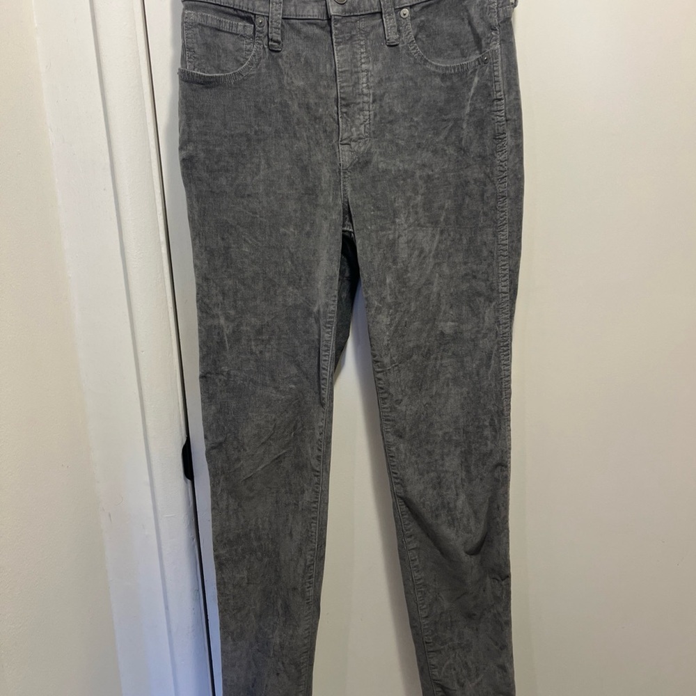 Madewell Charcoal High-Rise Skinny Corduroy Pants